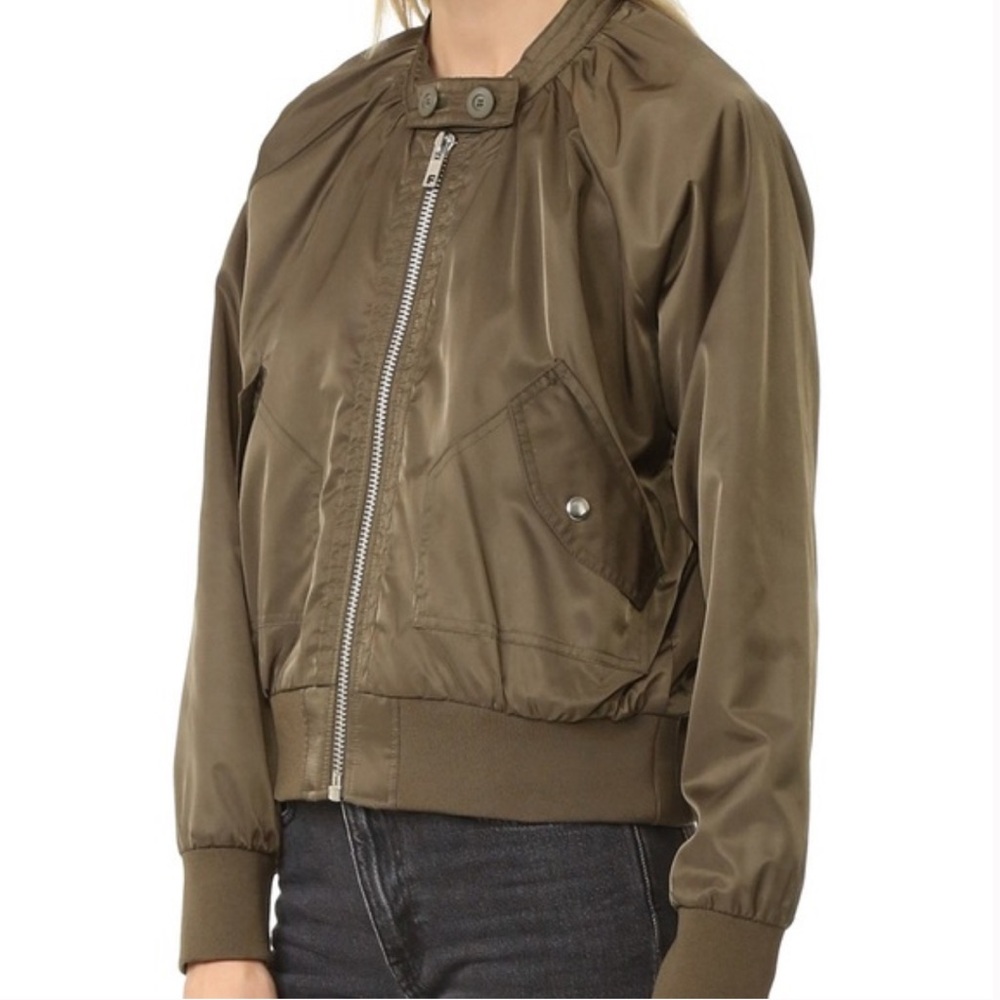 Free People Midnight Bomber Jacket Olive Green Women’s L